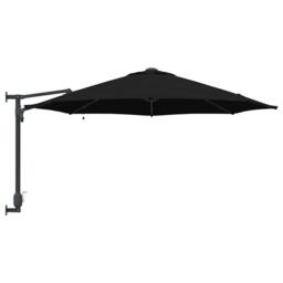 Berkfield Home Traditional Wall-mounted Garden Parasol with LEDs Black 248 cm - thumbnail 5