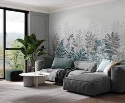 Superfresco Easy Leaf Silhouette Indigo Print To Order 3m x 2.8m Mural in Purple - thumbnail 5