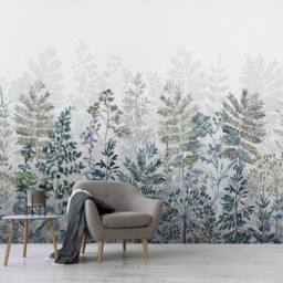 Superfresco Easy Leaf Silhouette Indigo Print To Order 3m x 2.8m Mural in Purple - thumbnail 6
