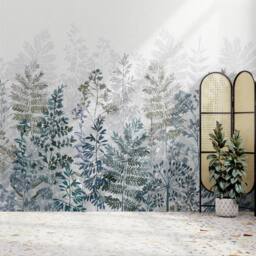 Superfresco Easy Leaf Silhouette Indigo Print To Order 3m x 2.8m Mural in Purple - thumbnail 4