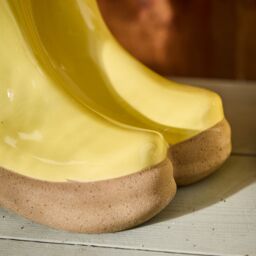 Dibor Small Yellow Wellington Boot Indoor Outdoor Flower Pot Garden Planter H17 x W15cm - thumbnail 3
