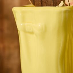 Dibor Small Yellow Wellington Boot Indoor Outdoor Flower Pot Garden Planter H17 x W15cm - thumbnail 4
