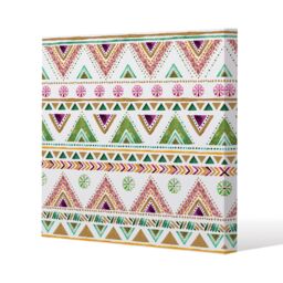 Benjamin Tate Design Colorful Striped gold style triangles (Canvas Print) / 77 x 77 x 4cm in Natural - Size: 77 x 77 x 4 cm - thumbnail 1