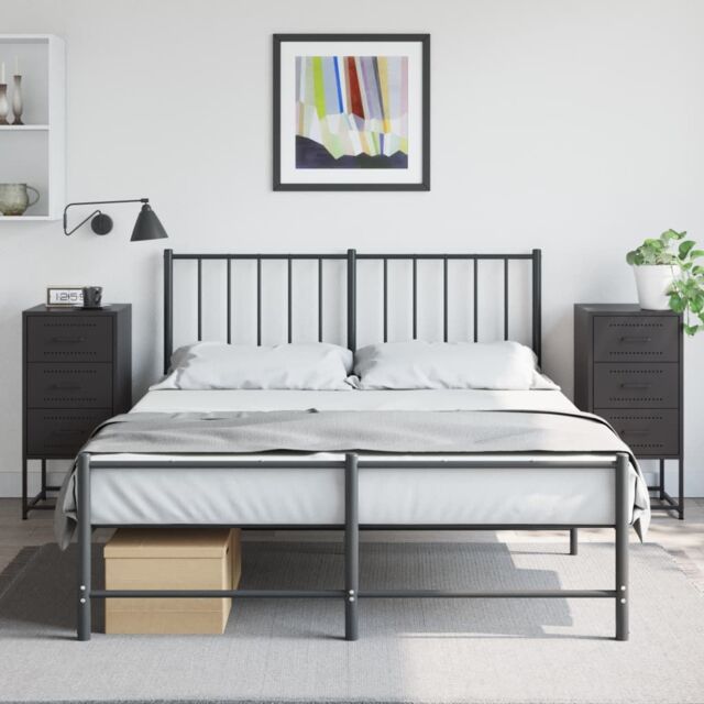 Berkfield Home Bedside Cabinets 2 pcs Black 36x39x78 cm Steel - Size: 36 x 39 x 78 cm - image 1