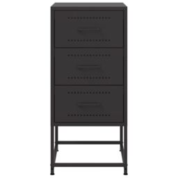 Berkfield Home Bedside Cabinets 2 pcs Black 36x39x78 cm Steel - Size: 36 x 39 x 78 cm - thumbnail 6