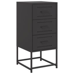 Berkfield Home Bedside Cabinets 2 pcs Black 36x39x78 cm Steel - Size: 36 x 39 x 78 cm - thumbnail 5