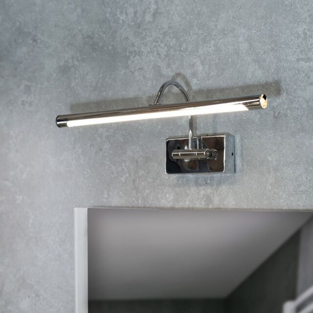 ValueLights Alana Single Picture Wall IP44 Rated Bathroom Integrated LED Wall Light in Silver - image 1