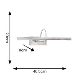 ValueLights Alana Single Picture Wall IP44 Rated Bathroom Integrated LED Wall Light in Silver - thumbnail 4