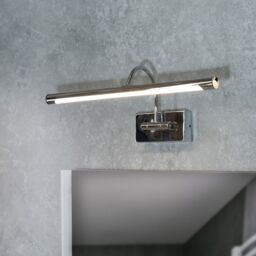 ValueLights Alana Single Picture Wall IP44 Rated Bathroom Integrated LED Wall Light in Silver