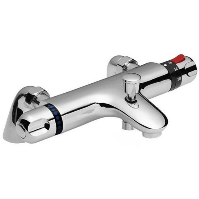 Clifton Traditional Thermostatic Bath Shower Mixer in Metallic Silver