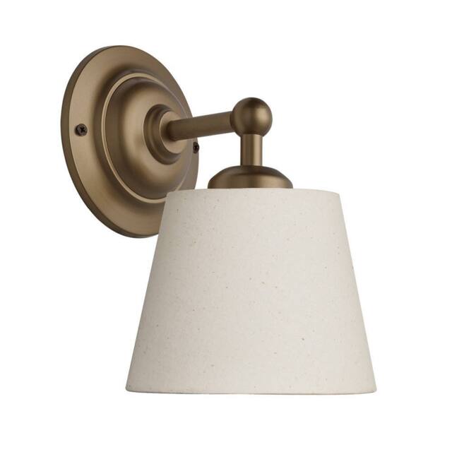 Industville Orlando Empire Wall Light - Light Natural Cotton in Gold - Size: Small - image 1