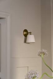 Industville Orlando Empire Wall Light - Light Natural Cotton in Gold - Size: Small - thumbnail 2