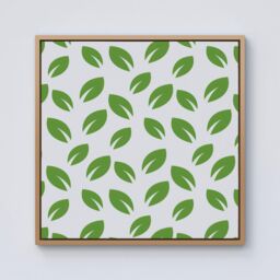 Warren Reed - Designer Leaves Pattern Framed Canvas in Light Brown - Size: w40 inch x h40 inch - thumbnail 1