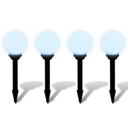 Berkfield Home Outdoor Pathway Lamps 4 pcs LED 15 cm with Ground Spike in White - thumbnail 3