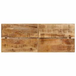 Berkfield Home Beautiful Bar Table 180x70x107 cm Solid Wood Mango & Iron in Brown - Size: 180 x 70 x 107 cm - thumbnail 4