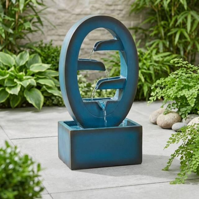 Garden Greatness Azure Falls Cascading Garden Water Feature in Teal - Size: 1 Pack - image 1