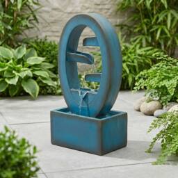 Garden Greatness Azure Falls Cascading Garden Water Feature in Teal - Size: 1 Pack - thumbnail 2