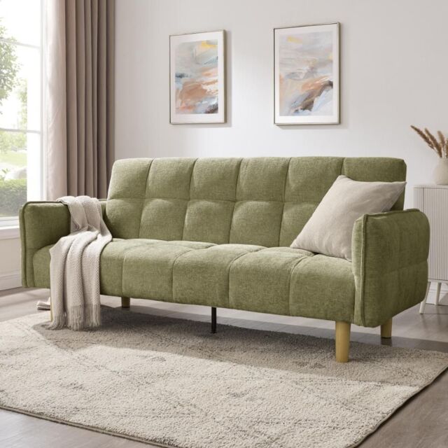 Home Detail Bergamot Sofa Bed in Green - Size: 3 Seater - image 1