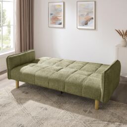 Home Detail Bergamot Sofa Bed in Green - Size: 3 Seater - thumbnail 2
