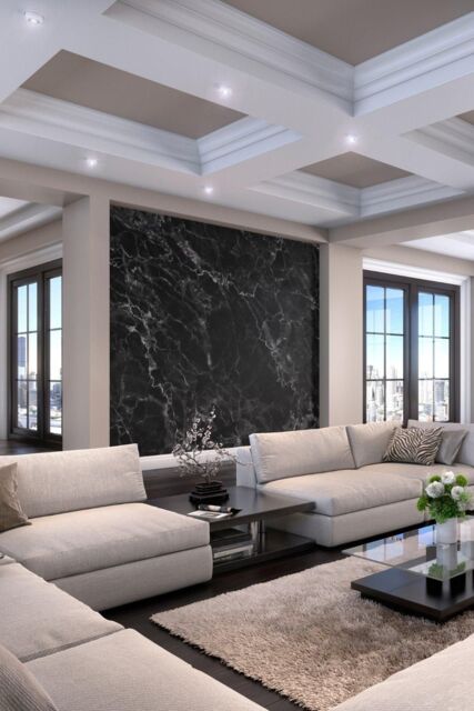 Origin Murals Black Marble Wall Mural - Size: W350 cm x H280 cm - image 1