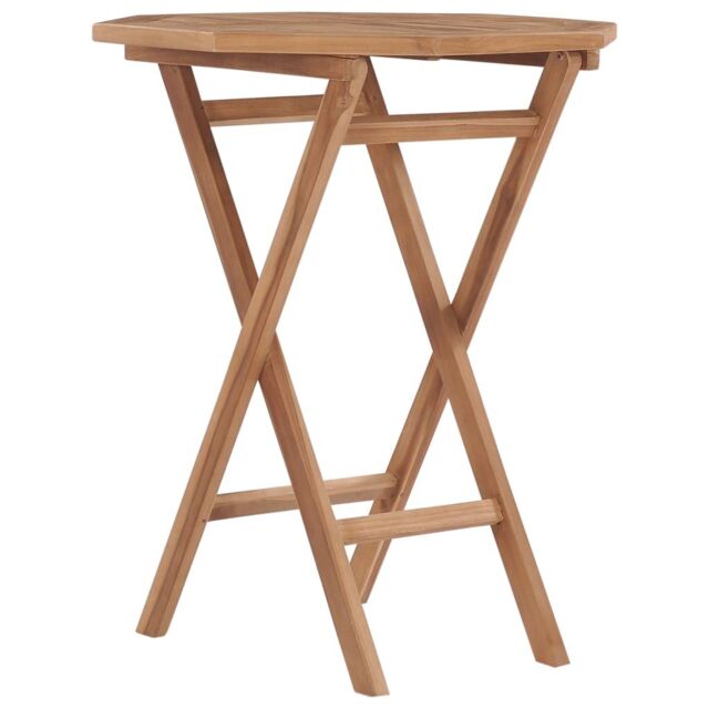 Berkfield Home Folding Garden Table 60x60x75 cm Solid Teak Wood in Brown - Size: 60 x 60 x 75 cm - image 1