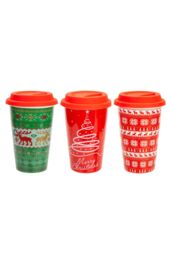 VFM e-Store Christmas Travel Mug Single Cup in Assorted Designs