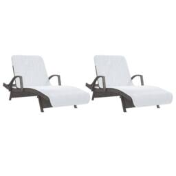 Berkfield Home Soft Beach Towels 2 pcs White 75x200 cm Fabric 400 GSM - thumbnail 4