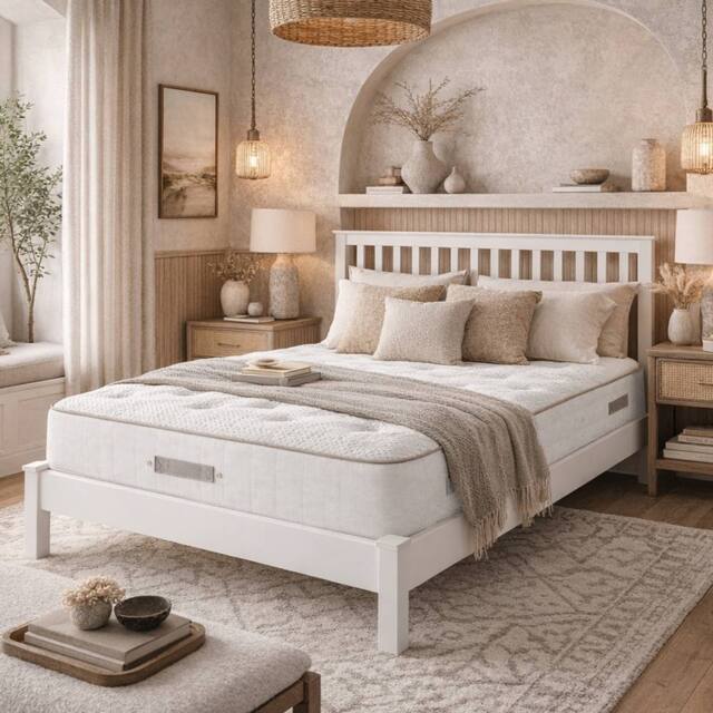 Aspire Classic 1000 Pocket Cashmere Wool Mattress Medium Comfort in White - Size: Single - image 1