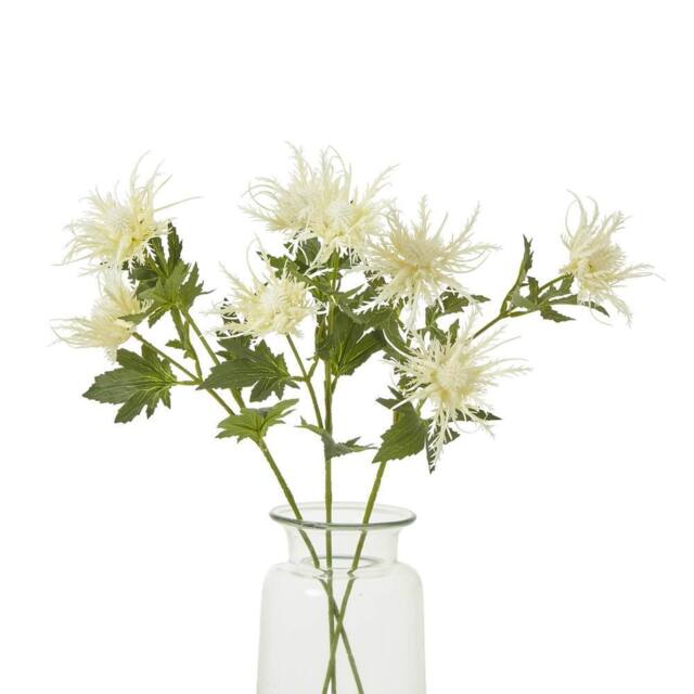 Sostter Cream Sea Holly Faux Flower Stem - image 1
