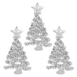 VFM e-Store Christmas Tree Glass Decoration 15cm x 29cm White X 1 - Size: 15 cm x 29 cm