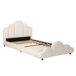 BTM 3FT Velvet Petal Bed Five-Petal Headboard 90x190 Beige - Size: Single - thumbnail 7