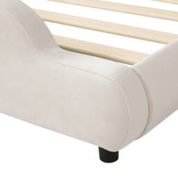 BTM 3FT Velvet Petal Bed Five-Petal Headboard 90x190 Beige - Size: Single - thumbnail 8