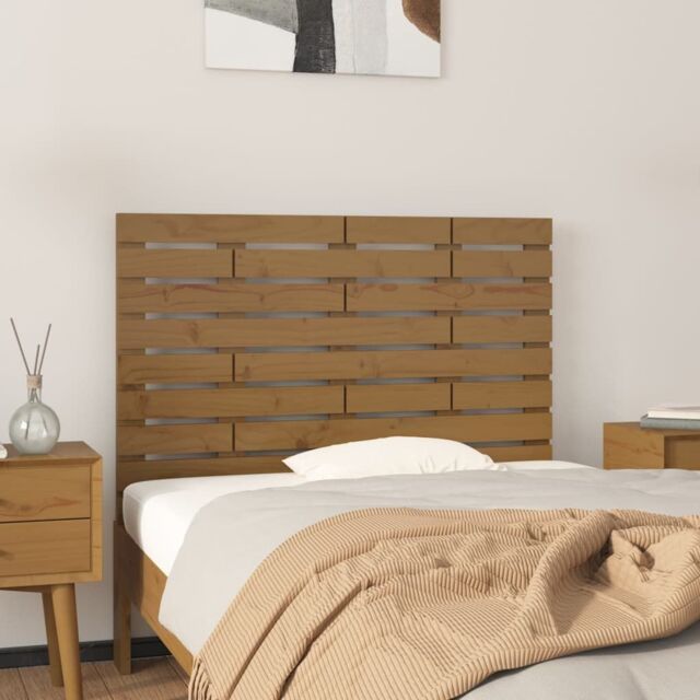 Berkfield Home Wall Headboard Honey Brown 96x3x63 cm Solid Wood Pine - Size: 96 x 3 x 63 cm - image 1