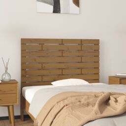 Berkfield Home Wall Headboard Honey Brown 96x3x63 cm Solid Wood Pine - Size: 96 x 3 x 63 cm - thumbnail 1