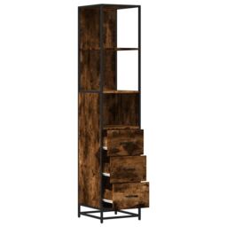 Berkfield Home Bathroom Cabinet Smoked Oak 35x37.5x166 cm Engineered Wood in Brown - thumbnail 6