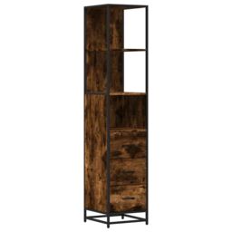 Berkfield Home Bathroom Cabinet Smoked Oak 35x37.5x166 cm Engineered Wood in Brown - thumbnail 2