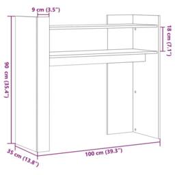 Berkfield Home Console Table White 100x35x90 cm Engineered Wood - Size: 100 x 35 x 90 cm - thumbnail 8
