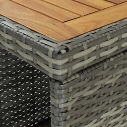 Berkfield Home 5 Piece Garden Bar Set with Cushions Poly Rattan Grey - thumbnail 4