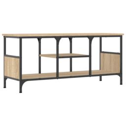 Berkfield Home TV Cabinet Sonoma Oak 100x35x45 cm Engineered Wood&Iron in Brown - Size: 100 x 35 x 45 cm - thumbnail 6