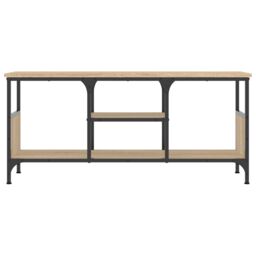 Berkfield Home TV Cabinet Sonoma Oak 100x35x45 cm Engineered Wood&Iron in Brown - Size: 100 x 35 x 45 cm - thumbnail 4