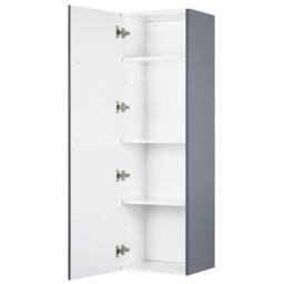 Wyld and Coco Grey MDF Wall Cabinet 132 x 40 cm - 4-Shelf Reversible Door - thumbnail 5