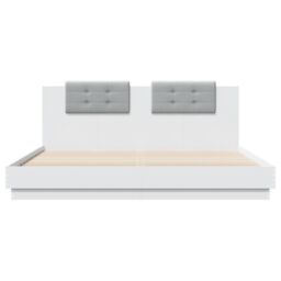Berkfield Home Bed Frame without Mattress White 200x200cm - Size: 200x200 cm - thumbnail 4