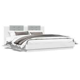 Berkfield Home Bed Frame without Mattress White 200x200cm - Size: 200x200 cm - thumbnail 2