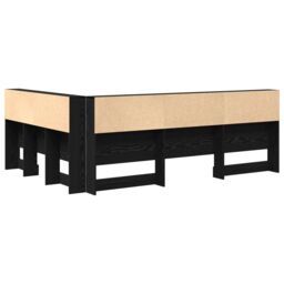 Berkfield Home Storage Headboard with Shelf Black oak 160 cm Engineered wood - thumbnail 7