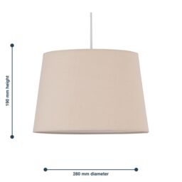 First Choice Lighting Set of 2 Natural Cotton 28cm Tapered Cylinder Pendant or Lamp Shades - thumbnail 6