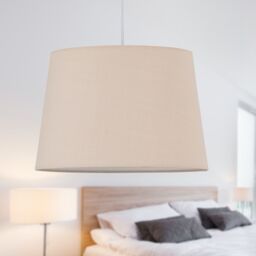 First Choice Lighting Set of 2 Natural Cotton 28cm Tapered Cylinder Pendant or Lamp Shades - thumbnail 5