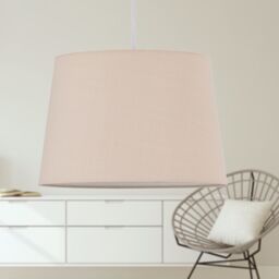 First Choice Lighting Set of 2 Natural Cotton 28cm Tapered Cylinder Pendant or Lamp Shades - thumbnail 4