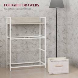 Wyld Haus Palike 4 Drawer Fabric Chest with Wood Effect Top in White - thumbnail 6