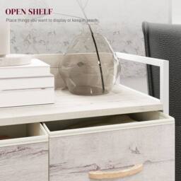 Wyld Haus Palike 4 Drawer Fabric Chest with Wood Effect Top in White - thumbnail 5