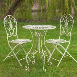 Ascalon Design Ltd Blaisdon Bistro Set - 3pc - L60 x W60 x H73 cm - Cream - thumbnail 1